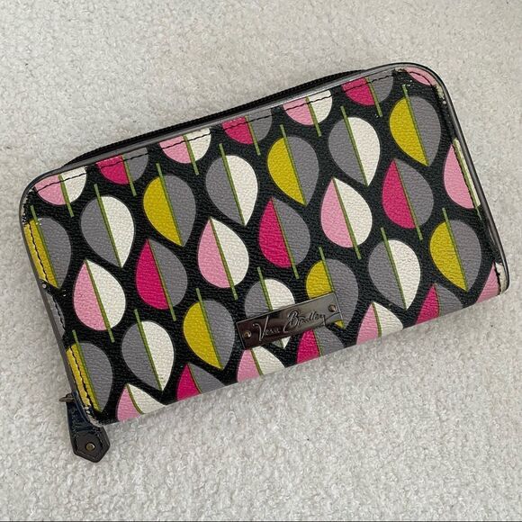 Vera Bradley Moon Blooms Faux Leather Zip Around Wallet Fall 2014 Leaves - Picture 1 of 8